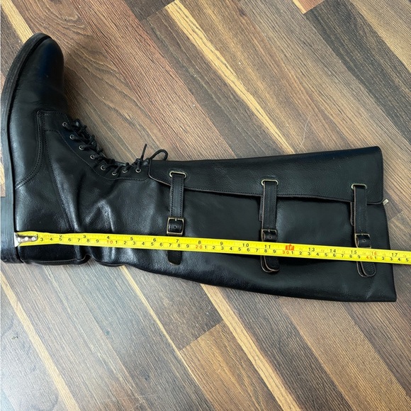 Cole Haan Black Leather‎ Zip, Buckle & Lace 17” Tall Knee-High Riding Boots Sz 9 - Picture 12 of 14
